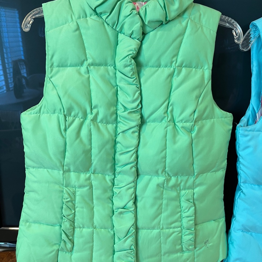 Lilly Pulitzer Easter Green Quilted Ruffle-Trim Vest